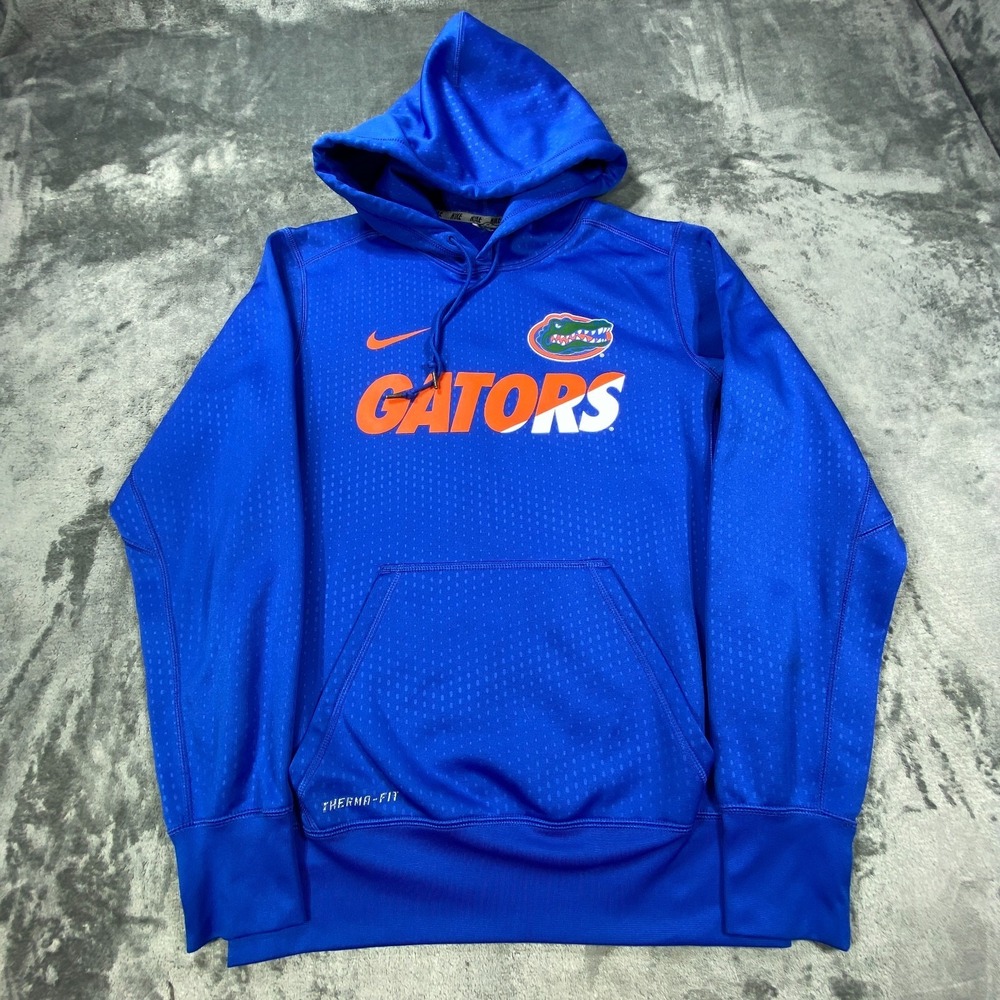 Florida Gators Nike Therma-Fit Hoodie Pullover Large Blue Fleece Jacket School
